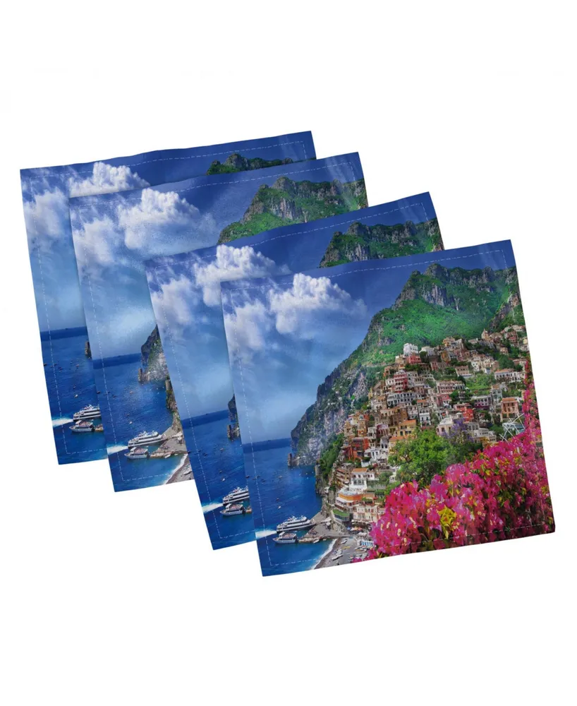 Ambesonne Italy Set of 4 Napkins, 12" x 12"