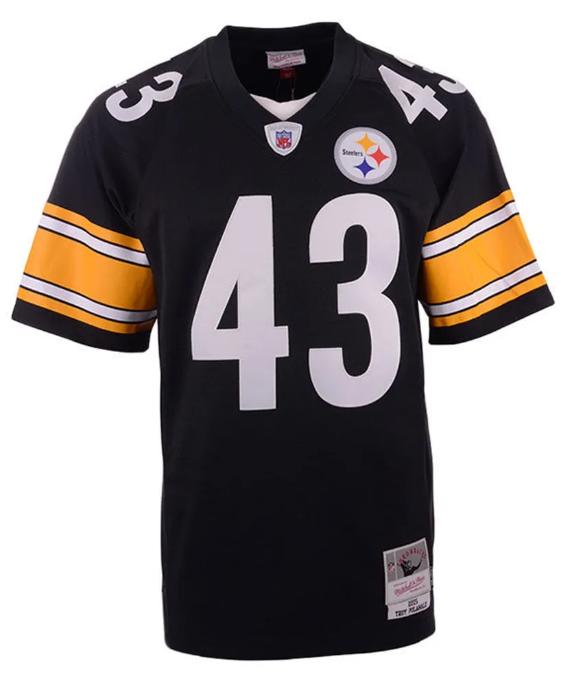 Men's Mitchell & Ness Troy Polamalu Black Pittsburgh Steelers 2008 Alternate Authentic Retired Player Jersey