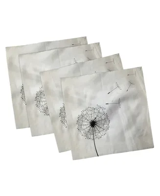 Ambesonne Dandelion Set of 4 Napkins, 12" x 12"