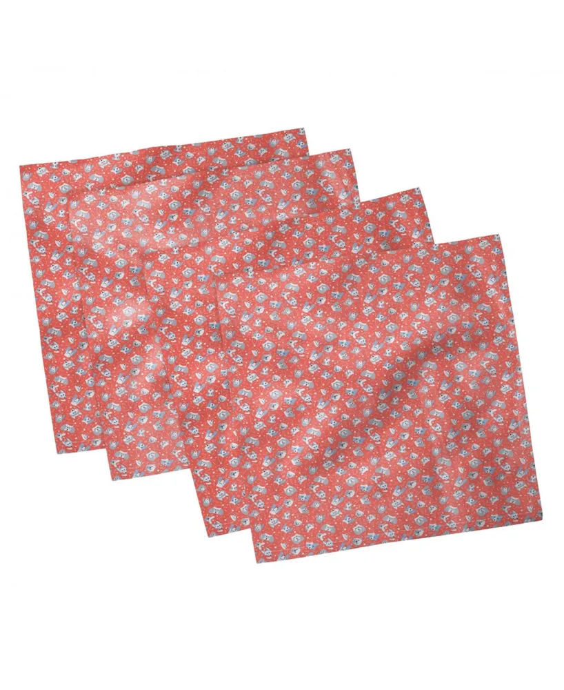 Ambesonne Dogs Set of 4 Napkins