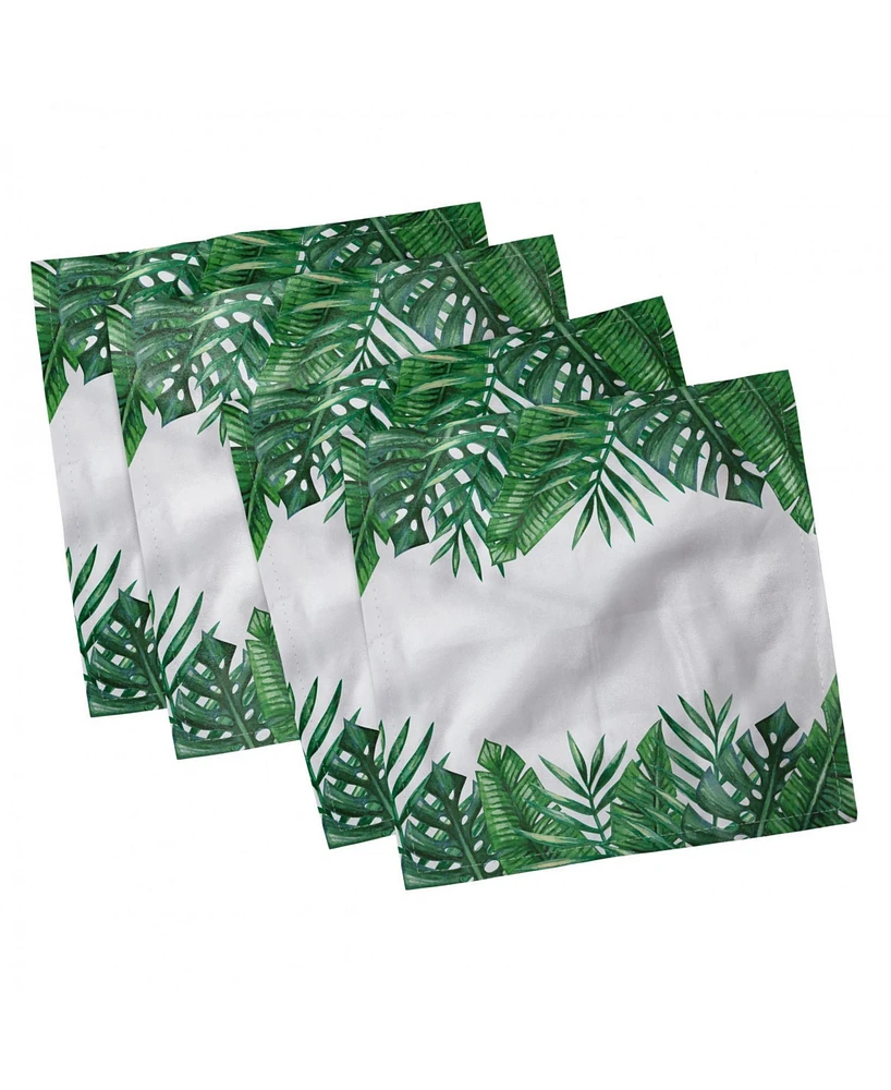 Ambesonne Palm Leaf Set of 4 Napkins, 18" x 18"