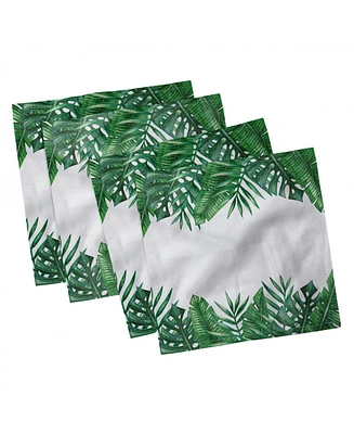 Ambesonne Palm Leaf Set of 4 Napkins, 18" x 18"