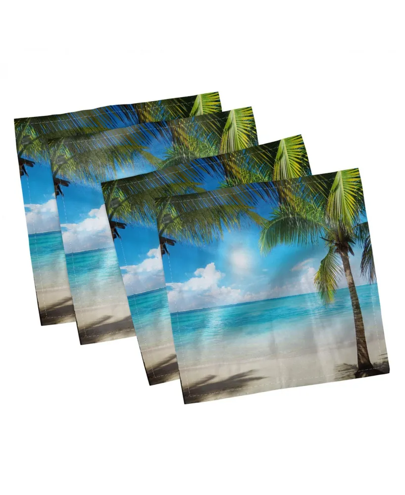 Ambesonne Tropical Beach Set of 4 Napkins, 18" x 18"