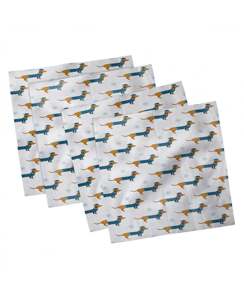 Ambesonne Dachshund Set of 4 Napkins