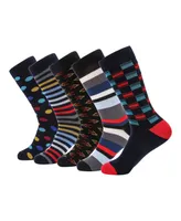 Mio Marino Men's Groovy Designer Dress Socks Pack of 5