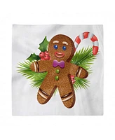 Ambesonne Gingerbread Man Set of 4 Napkins