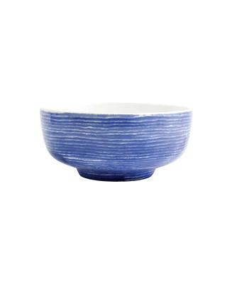 Vietri Santorini Stripe Medium Footed Serving Bowl