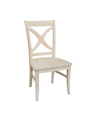 International Concepts Vineyard Curved X Back Chairs, Set of 2