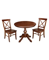 International Concepts 36" Round Top Pedestal Table with 2 Chairs