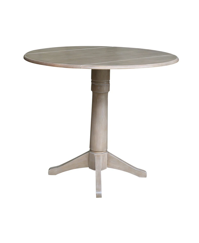 International Concepts 42" Round Dual Drop Leaf Pedestal Table