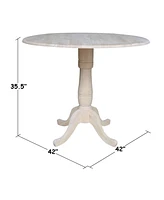 International Concepts 42" Round Dual Drop Leaf Pedestal Table