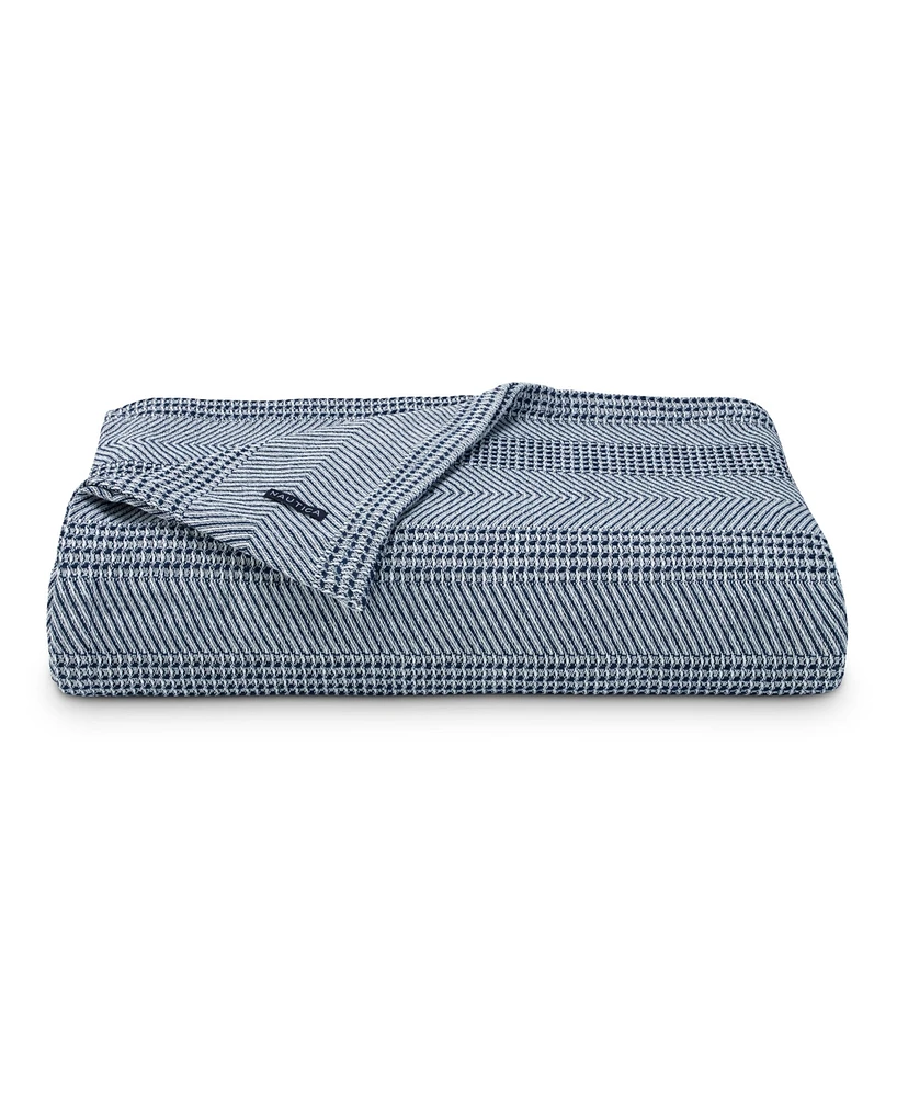 Nautica Chevron Stripe Yarn Dye Cotton Blanket