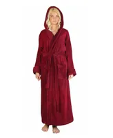 Arus Women's Ankle Length Hooded, Low Twist, Soft Turkish Cotton Bathrobe