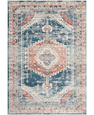 nuLoom Delicate Derya Persian Vintage-Inspired Blue 4' x 6' Area Rug