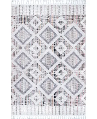 nuLoom Lorden Theola Geometric High-Low Pink 7'10" x 10'10" Area Rug