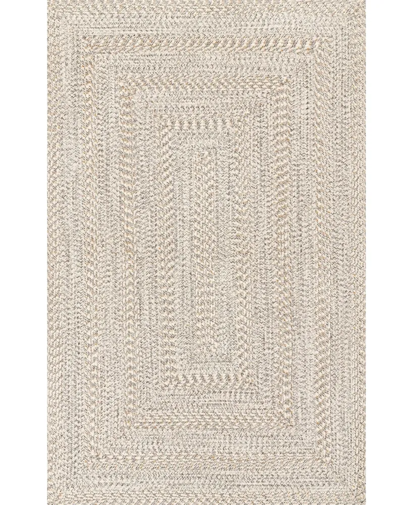 nuLoom Texture Braid Doutzen Indoor and Outdoor Ivory 5' x 8' Area Rug