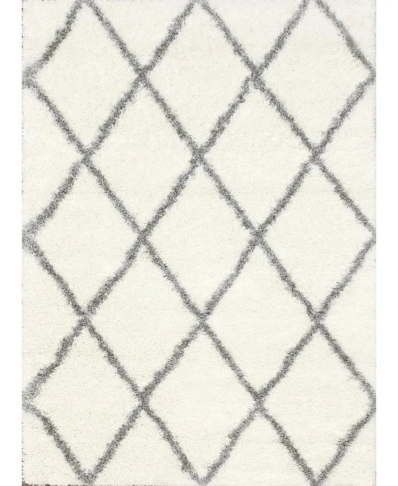 nuLoom Plush Shag Soft and Plush Diamond 5'3" x 7'6" Area Rug