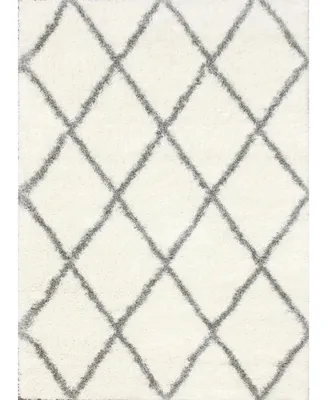 nuLoom Plush Shag Soft and Plush Diamond 5'3" x 7'6" Area Rug