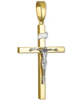 Two-Tone Crucifix Pendant in 14k Gold & White Gold