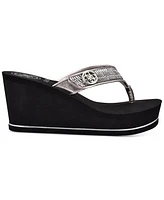 Guess Women's Sarraly Eva Logo Wedge Sandals