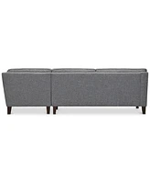 Closeout! Sandrew -Pc. Fabric Sectional with 2 Power Foot Rests