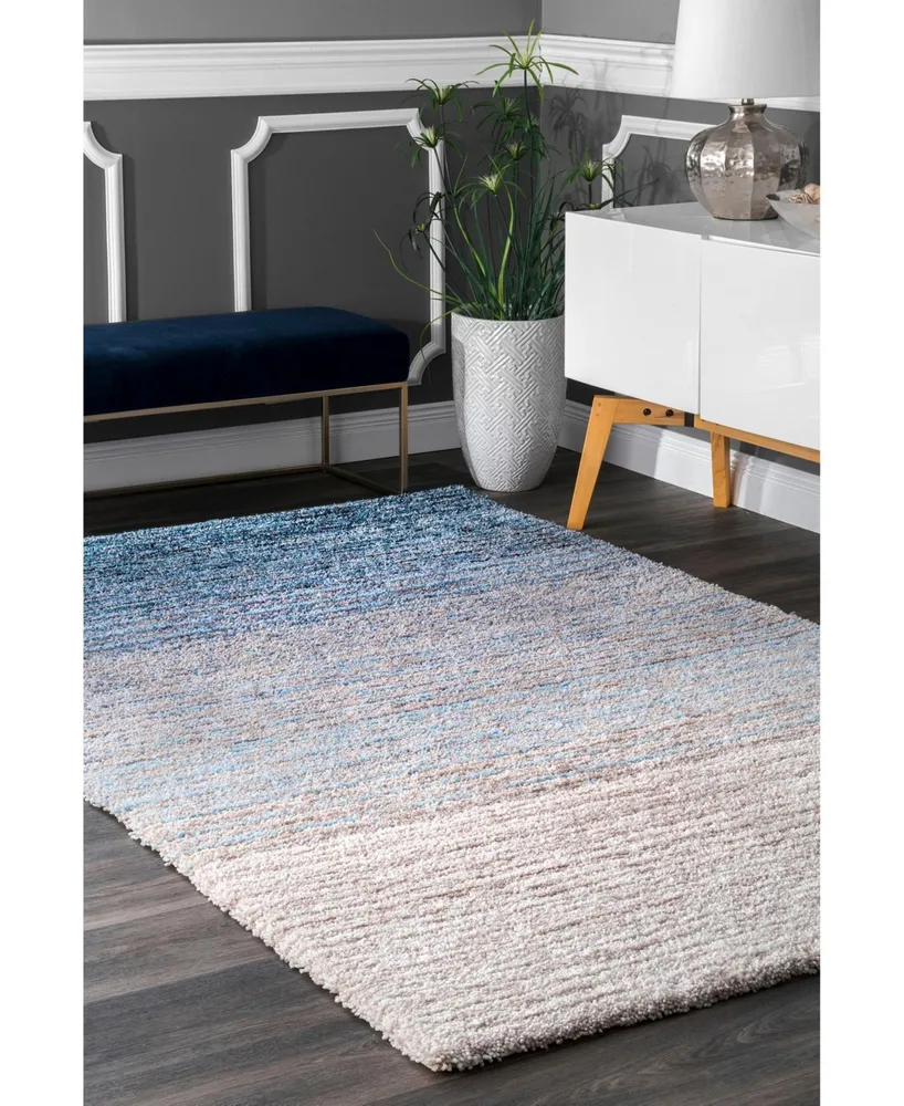 nuLoom Zoomy Ombre Striped Emily Blue 5' x 8' Area Rug