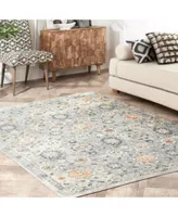 Nuloom Laziza Fiona Floral Distressed Silver Area Rug