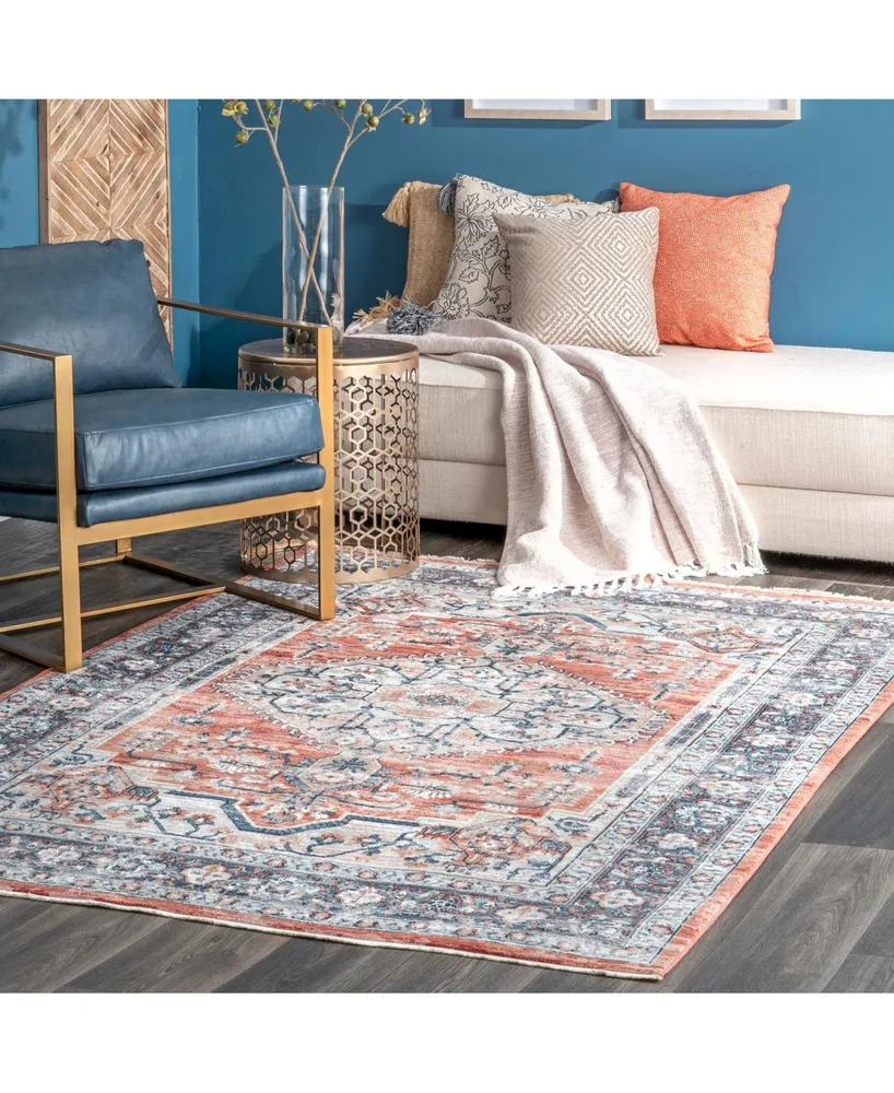 nuLoom Selina Zara Medallion Orange 4' x 6' Area Rug
