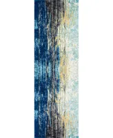 nuLoom Bodrum Vintage-Inspired Abstract Waterfall Blue 4' x 6' Area Rug