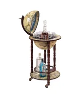 Design Toscano Sixteenth Century Crema Durata Replica Globe Bar Cabinet