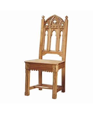 Design Toscano Sudbury Hand-Carved Solid Pine Gothic Side Chair