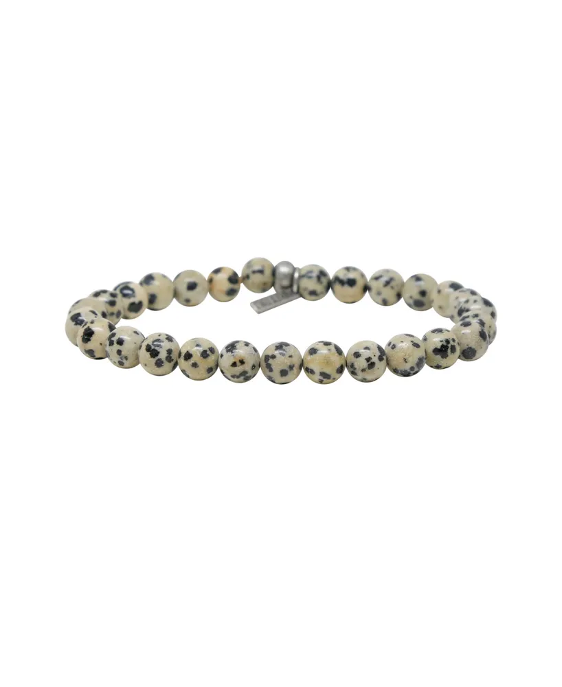 Mr Ettika Dalmatian Jasper Elastic Beaded Bracelet