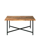 Alaterre Furniture Rivers Edge Acacia Wood and Acrylic Coffee Table
