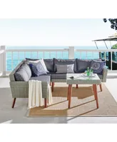 Alaterre Furniture Albany All-Weather Wicker Outdoor Corner Sectional Sofa
