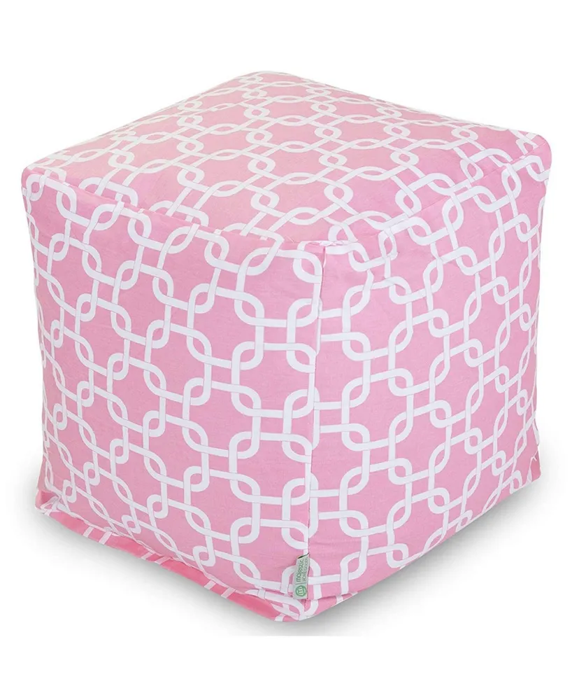 Majestic Home Goods Links Ottoman Pouf Cube with Removable Cover 17" x