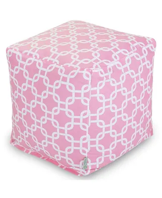Majestic Home Goods Links Ottoman Pouf Cube with Removable Cover 17" x