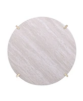 Southern Enterprises Valera Round Faux Marble Cocktail Table