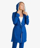 Nine Space Women's Hooded Jersey Robe and Pants Loungewear