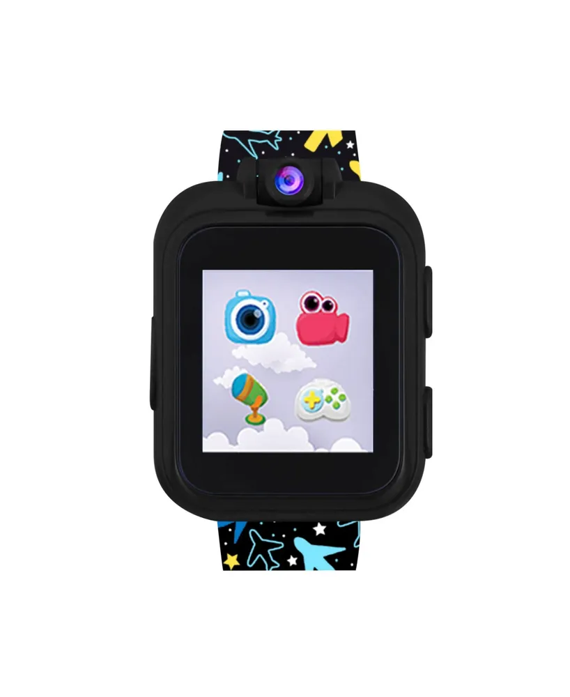 iTouch PlayZoom Black Smartwatch for Kids Airplane Print 42mm