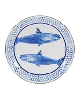 Golden Rabbit Fish Camp Enamelware Sandwich Plates, Set of 4