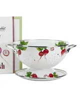 Golden Rabbit Radish Enamelware 2-Piece Giftboxed Colander