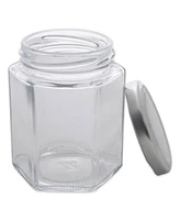 Design Imports Set of 12 Hexagon Jars with Lids
