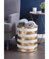 Design Imports Paper Bin Stripe Round Large