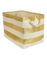 Design Imports Paper Basket Stripe Rectangle Large