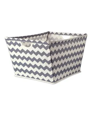 Design Imports Polyester Bin Chevron Trapezoid Large