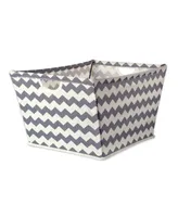 Design Imports Polyester Bin Chevron Trapezoid