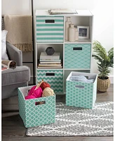 Design Imports Square Lattice Print Polyester Storage Bin