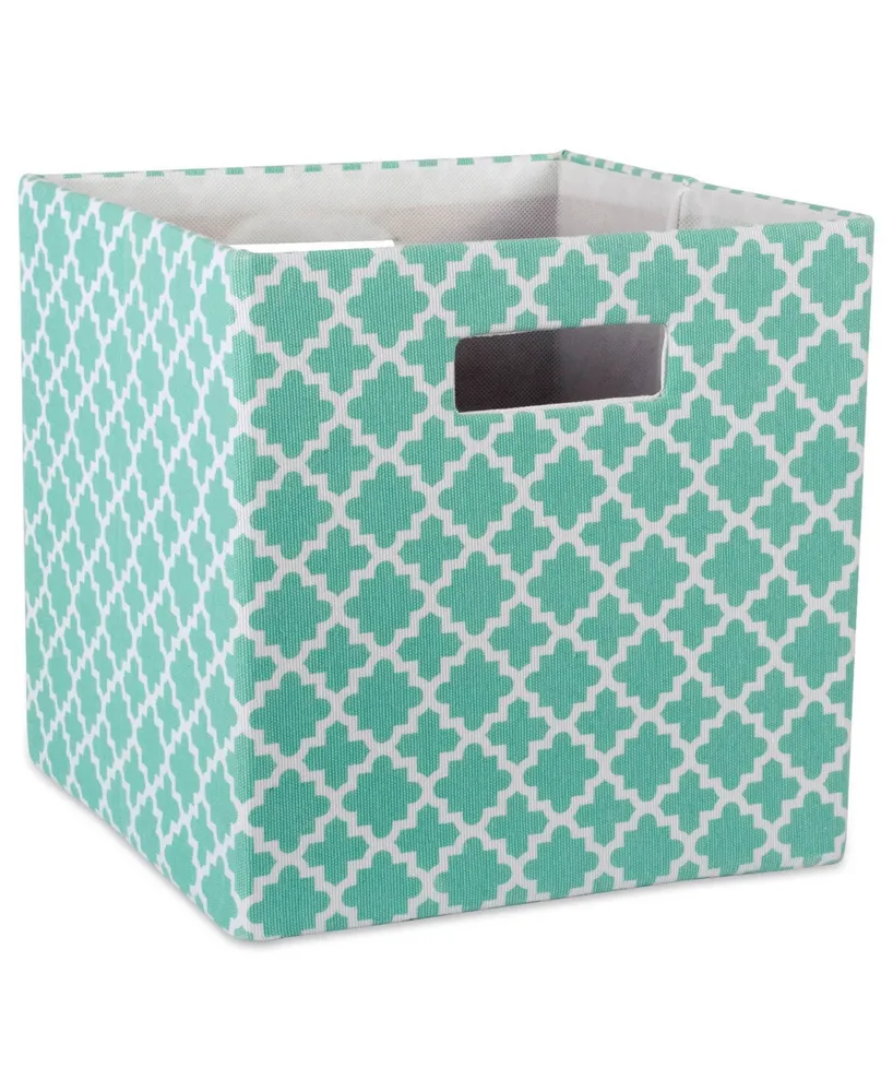 Design Imports Square Lattice Print Polyester Storage Bin