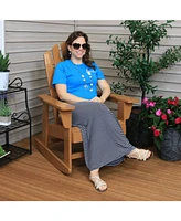 Natural Fir Wood Outdoor Adirondack Rocking Chair with Cedar Finish