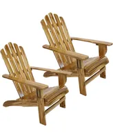 Rustic Natural Fir Adirondack Chair with Light Charred Finish